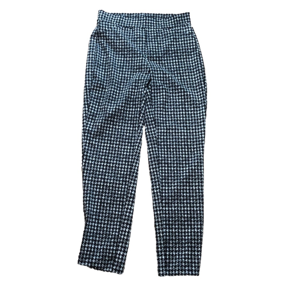 Michael Kors Black and White Houndstooth pull on pants jeggings leggings medium